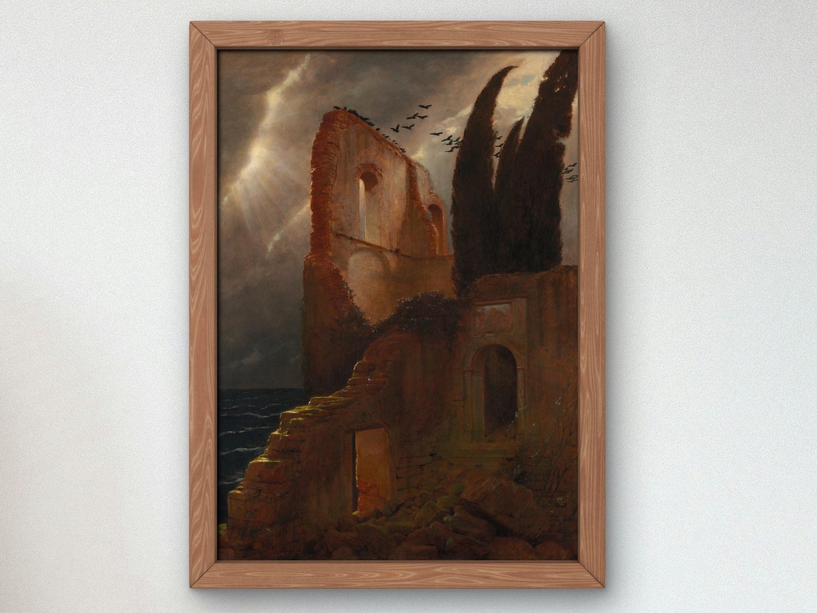 Ruin by the Sea by Arnold Böcklin, 1881, Romanticism and Classical Landscapes, fine art print