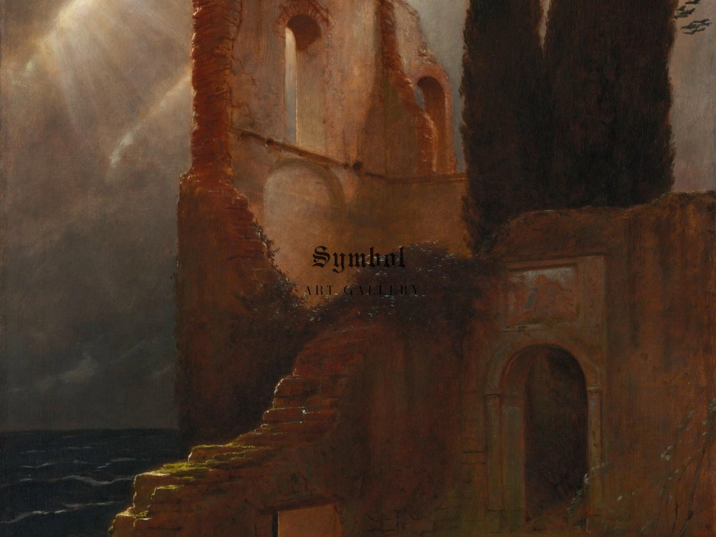 Ruin by the Sea by Arnold Böcklin, 1881, Romanticism and Classical Landscapes, fine art print
