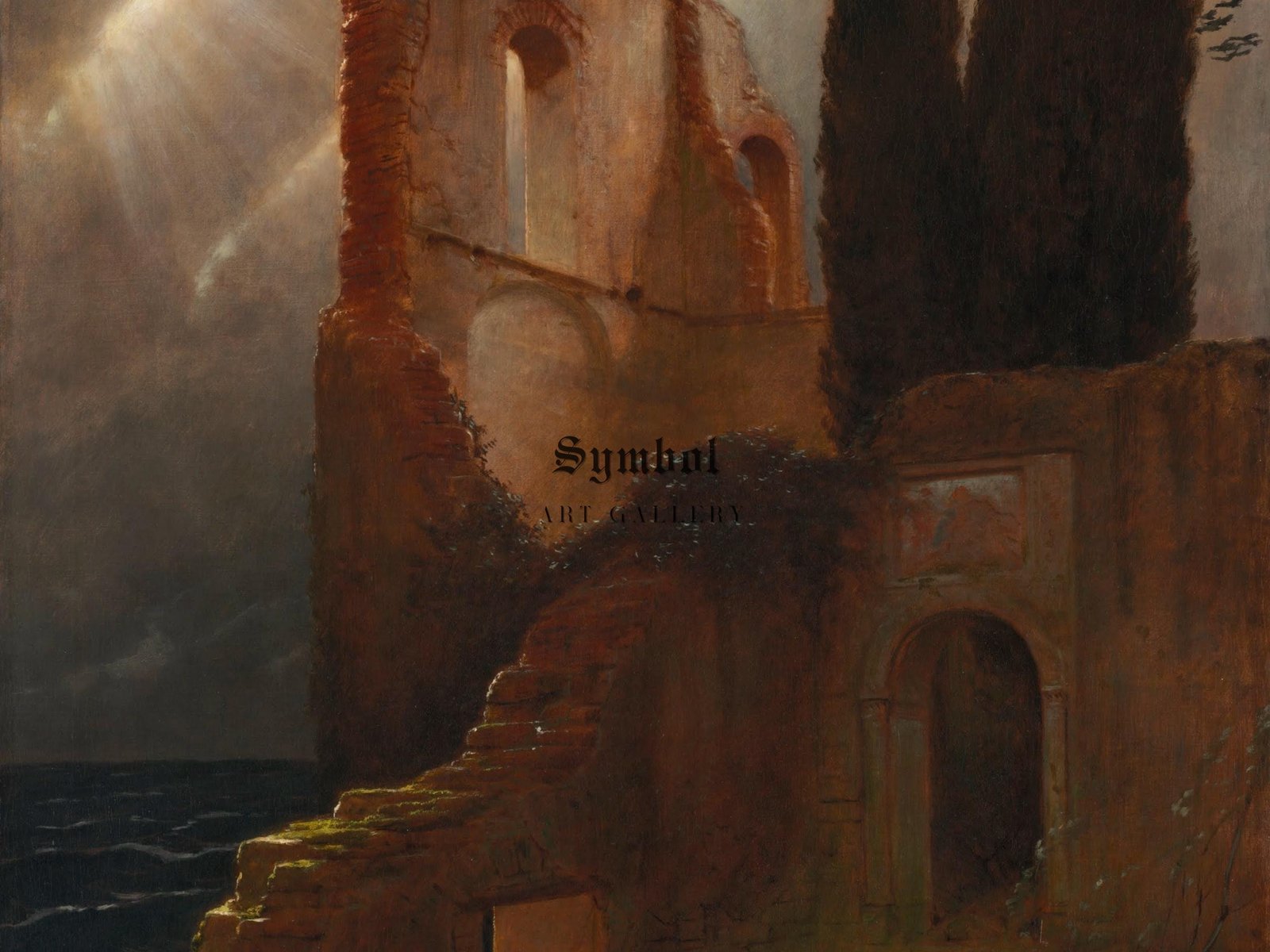 Ruin by the Sea by Arnold Böcklin, 1881, Romanticism and Classical Landscapes, fine art print