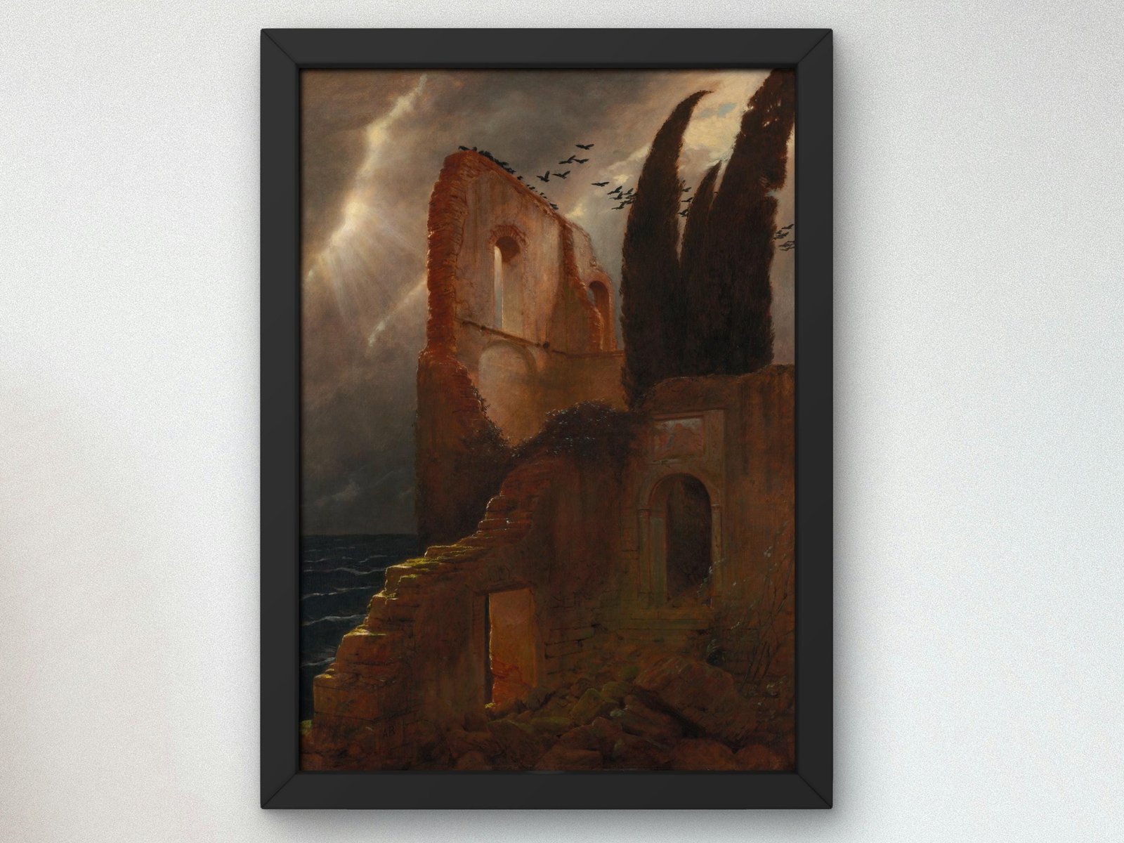 Ruin by the Sea by Arnold Böcklin, 1881, Romanticism and Classical Landscapes, fine art print