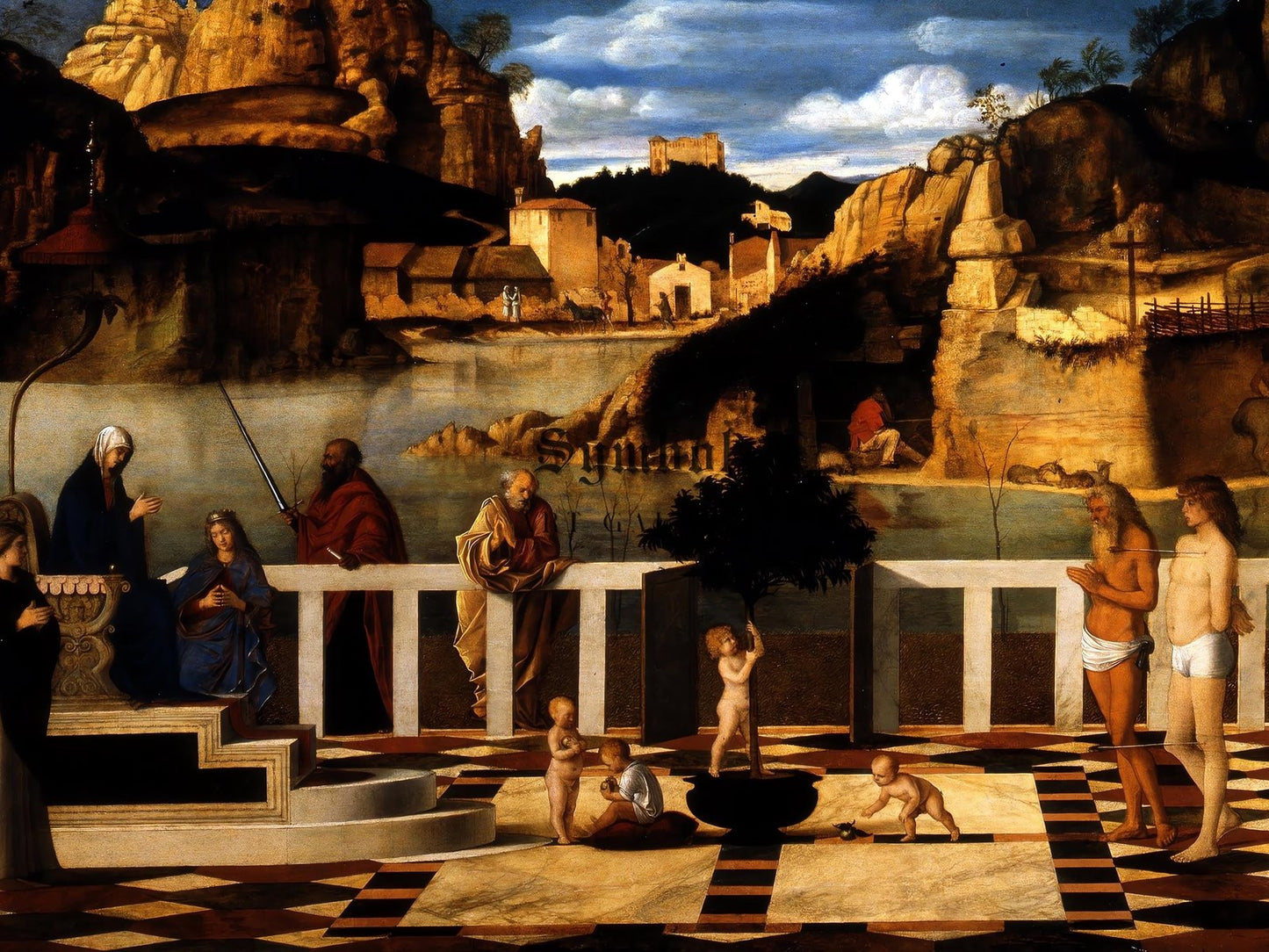 Sacred Allegory by Giovanni Bellini, 1490, Renaissance, fine art print