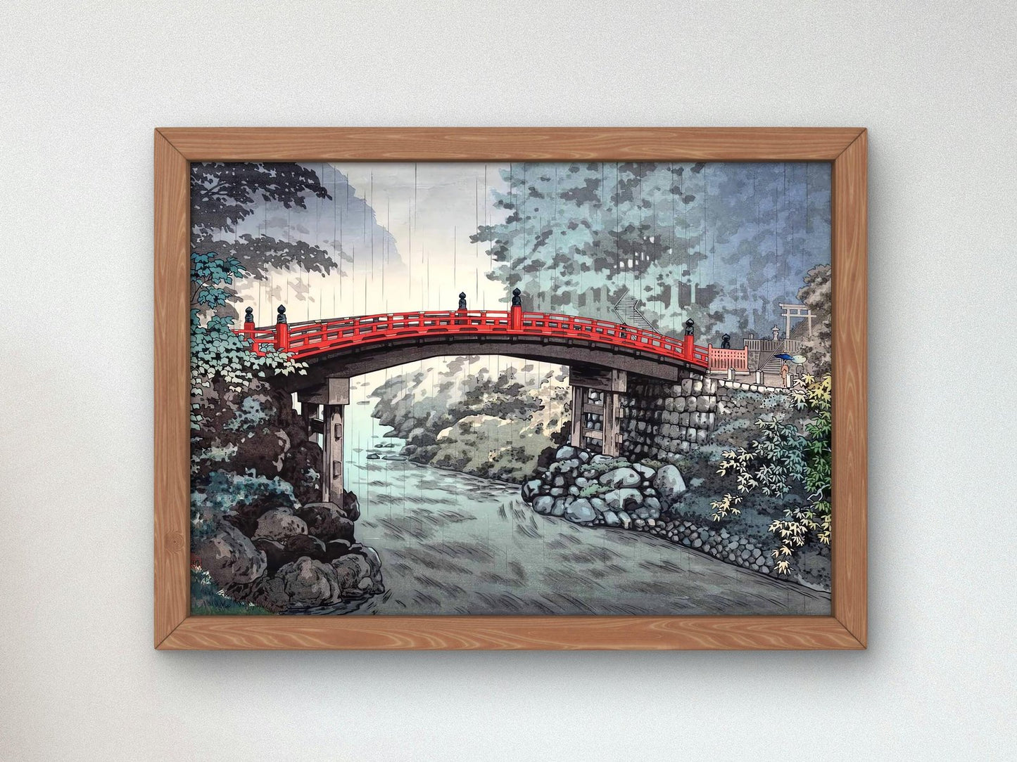 Sacred Bridge at Nikko by Tsuchiya Koitsu, 1937, Japanese Woodblock Prints, fine art print