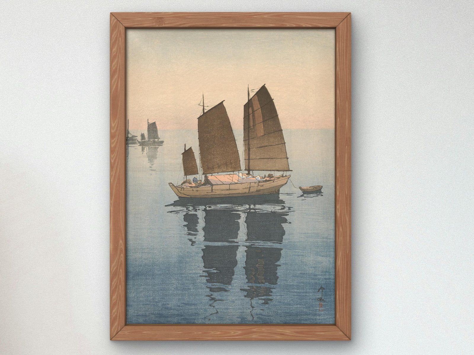 Sailing Boats Forenoon by Hiroshi Yoshida, 1926, Japanese Woodblock Prints, fine art print