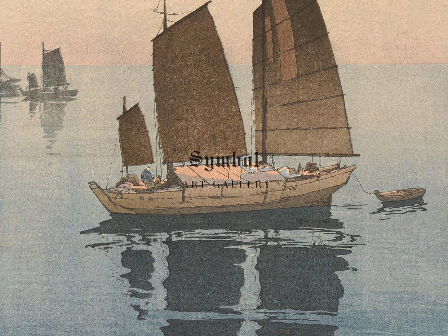 Sailing Boats Forenoon by Hiroshi Yoshida, 1926, Japanese Woodblock Prints, fine art print