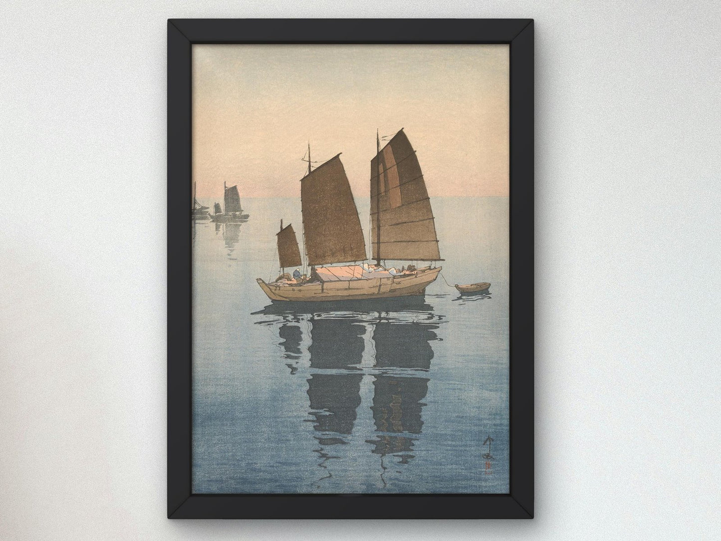 Sailing Boats Forenoon by Hiroshi Yoshida, 1926, Japanese Woodblock Prints, fine art print