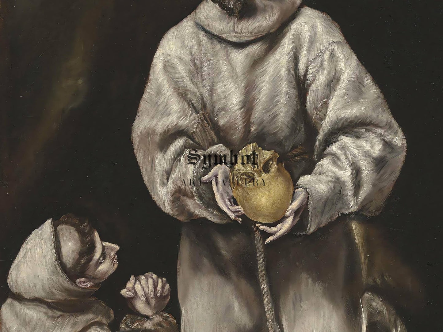 Saint Francis and Brother Leo in Meditation by Domenikos El Greco, 1614, Baroque and Chiaroscuro, fine art print