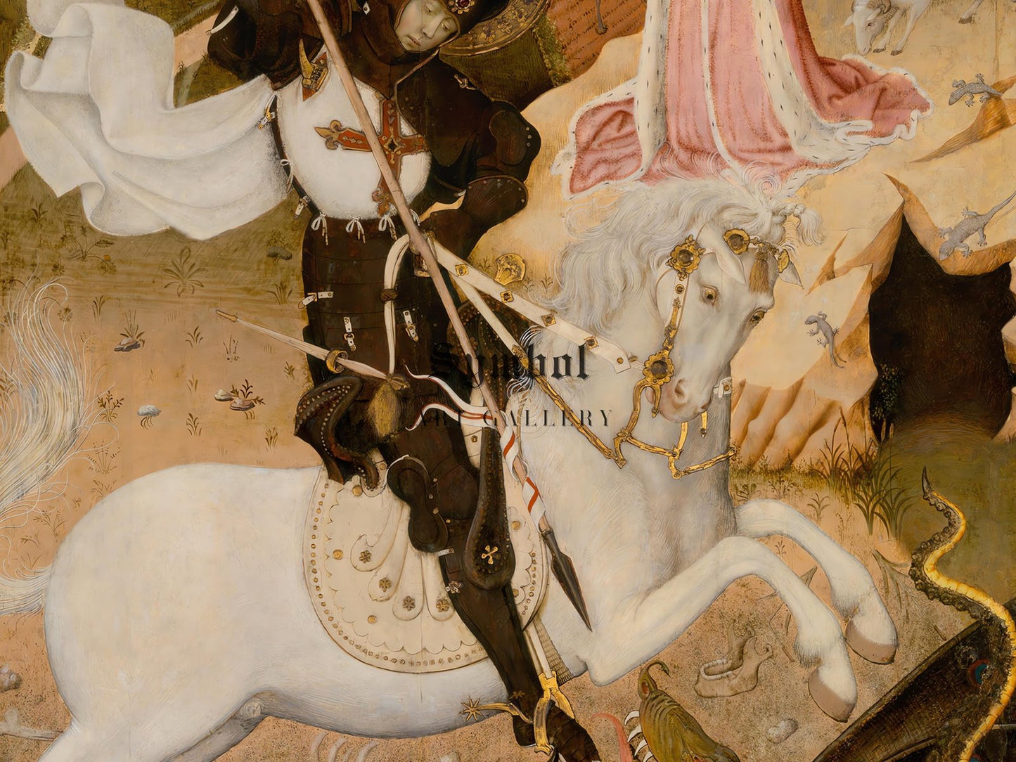 Saint George and the Dragon by Bernat Martorell, 1434, Medieval Byzantine Art, fine art print