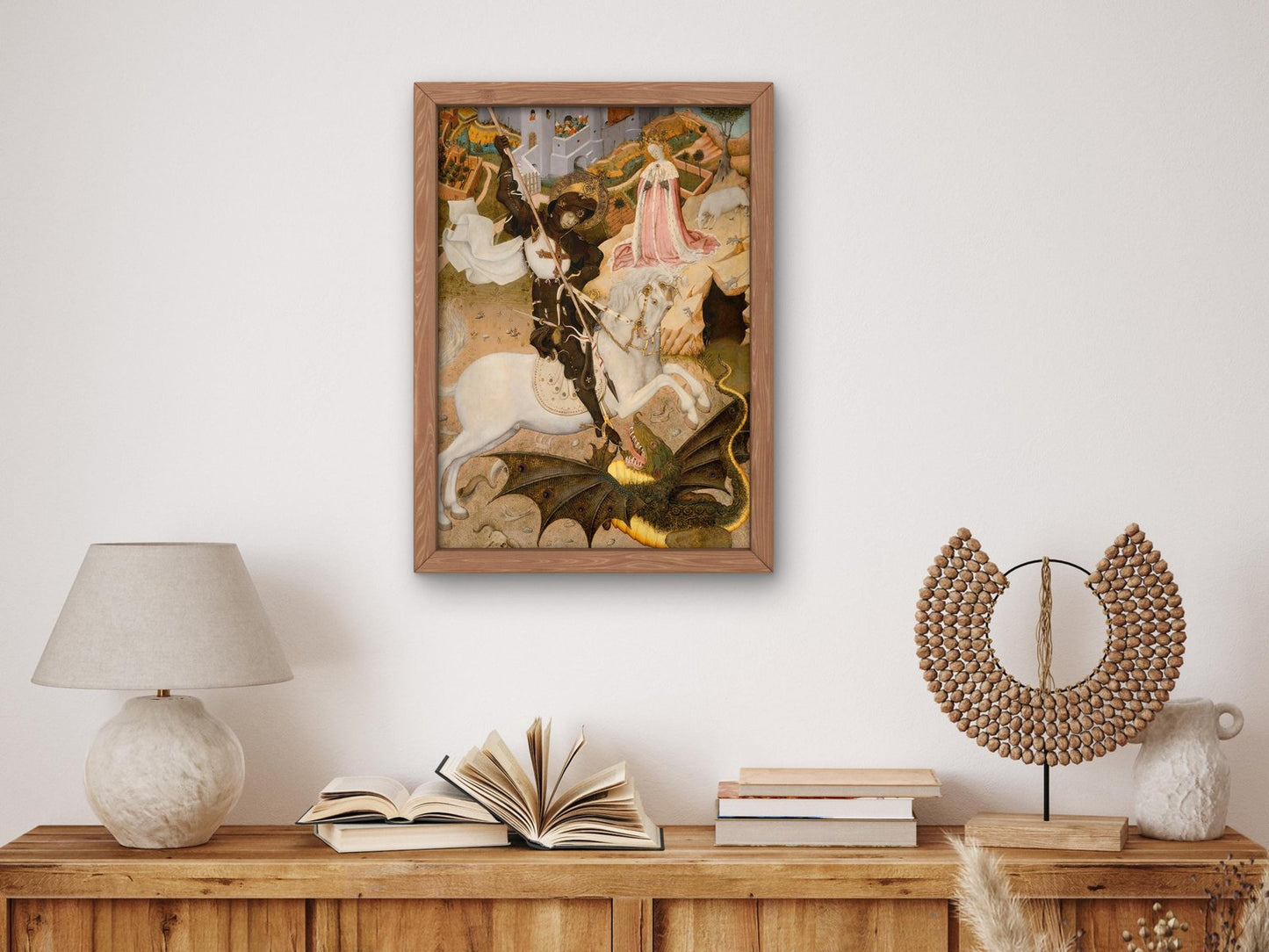 Saint George and the Dragon by Bernat Martorell, 1434, Medieval Byzantine Art, fine art print