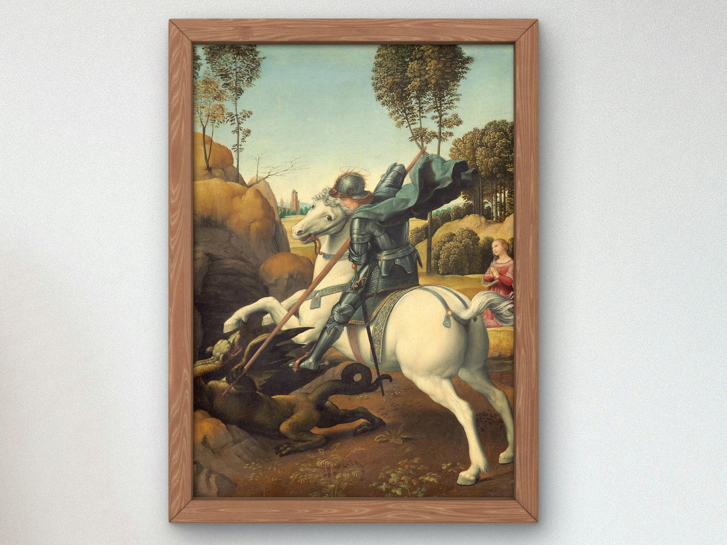 Saint George and the Dragon by Raphael, 1506, Renaissance, fine art print