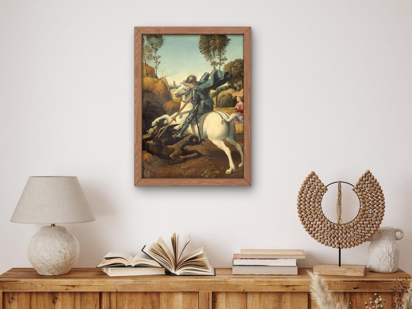 Saint George and the Dragon by Raphael, 1506, Renaissance, fine art print