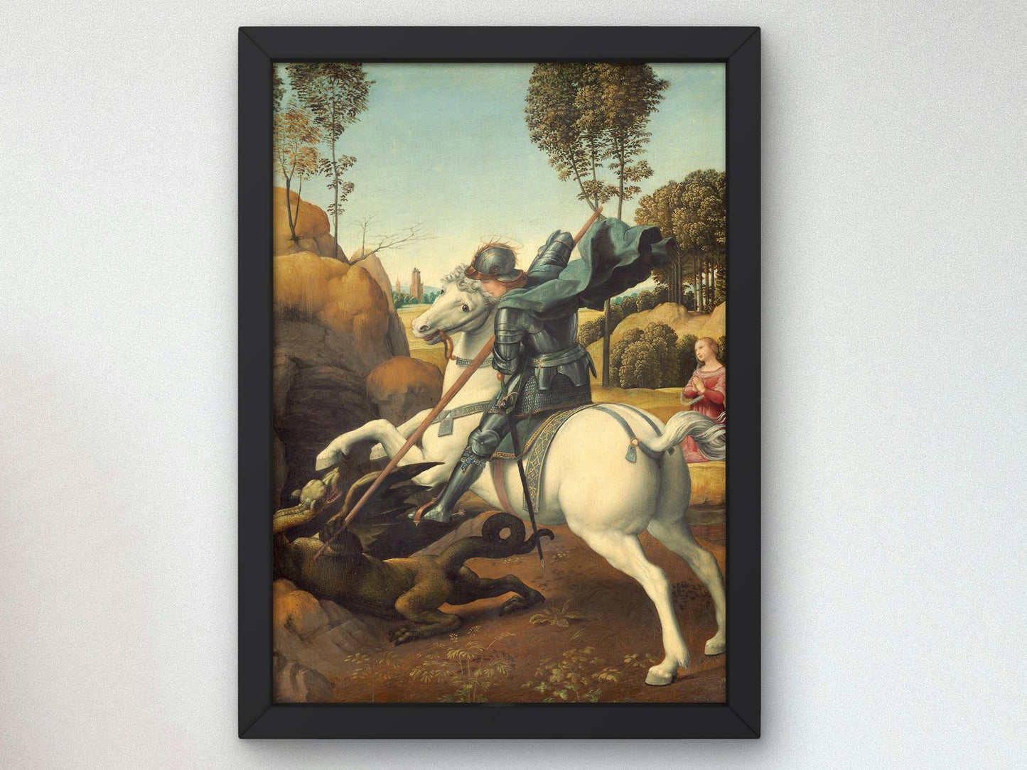 Saint George and the Dragon by Raphael, 1506, Renaissance, fine art print