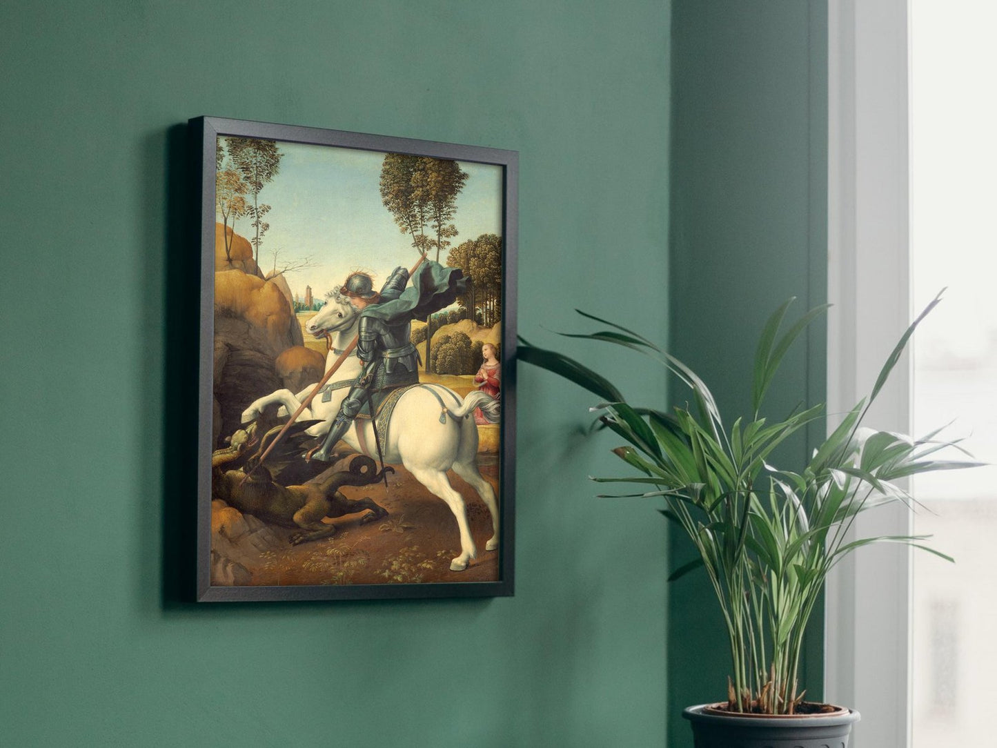 Saint George and the Dragon by Raphael, 1506, Renaissance, fine art print