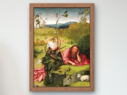 Saint John the Baptist in the Desert by Jérôme Bosch, 1490, Renaissance, fine art print