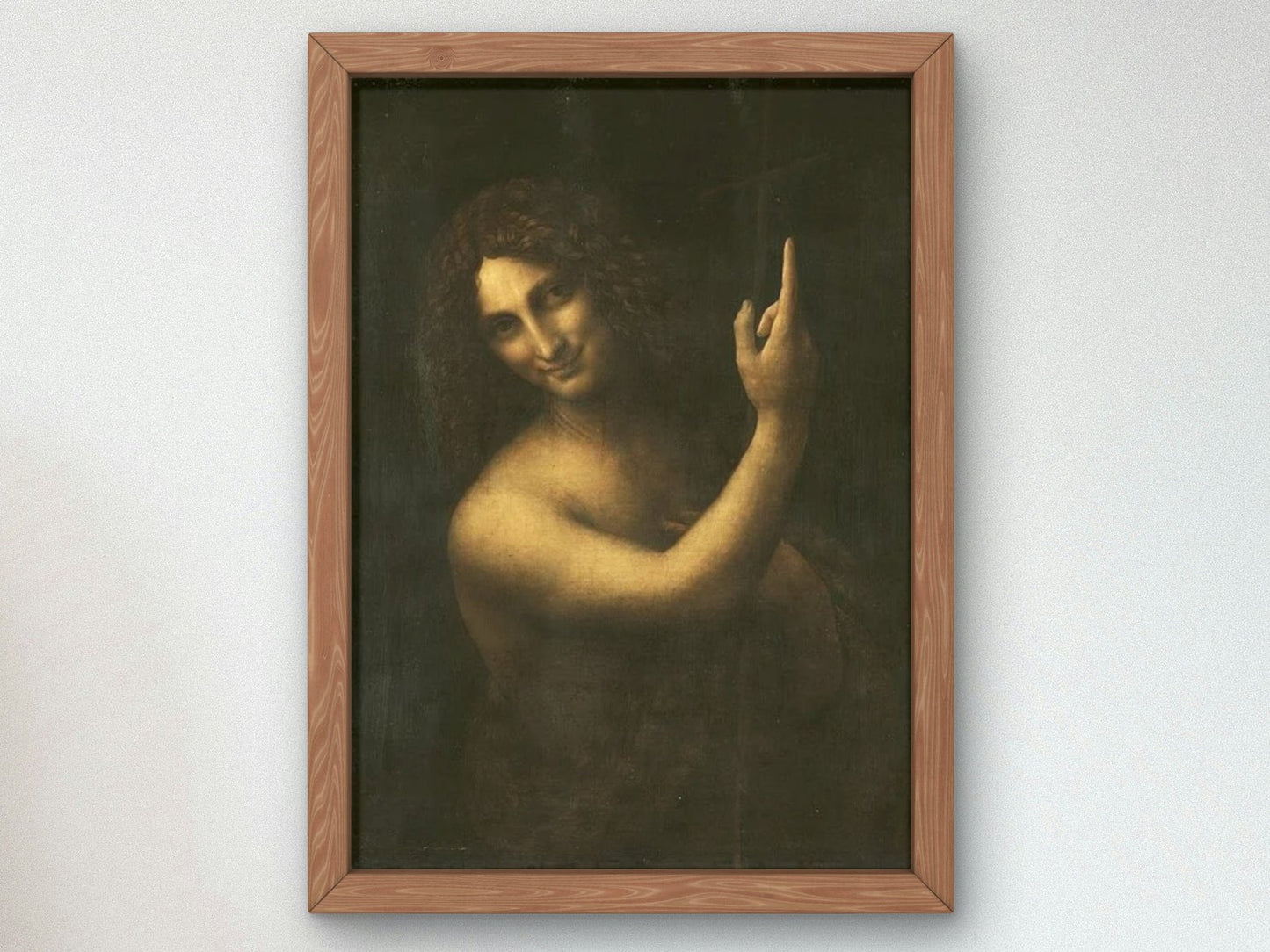 Saint John the Baptist by Leonardo da Vinci, 1513, Renaissance, fine art print