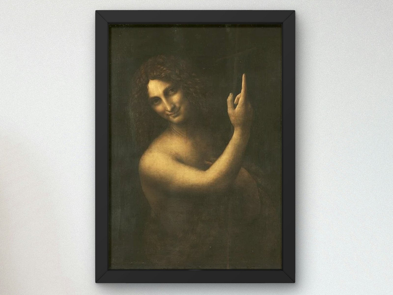 Saint John the Baptist by Leonardo da Vinci, 1513, Renaissance, fine art print