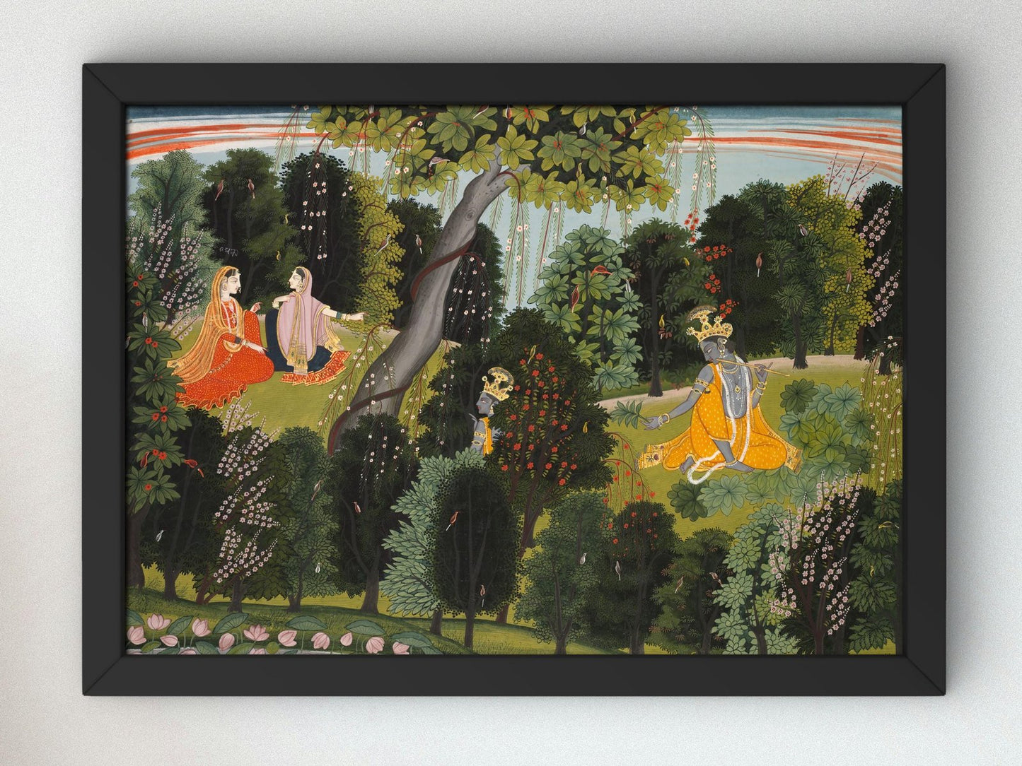 Sakhi Persuades Radha to Meet Krishna by Purkhu, 1820, Orientalism and Exoticism, fine art print