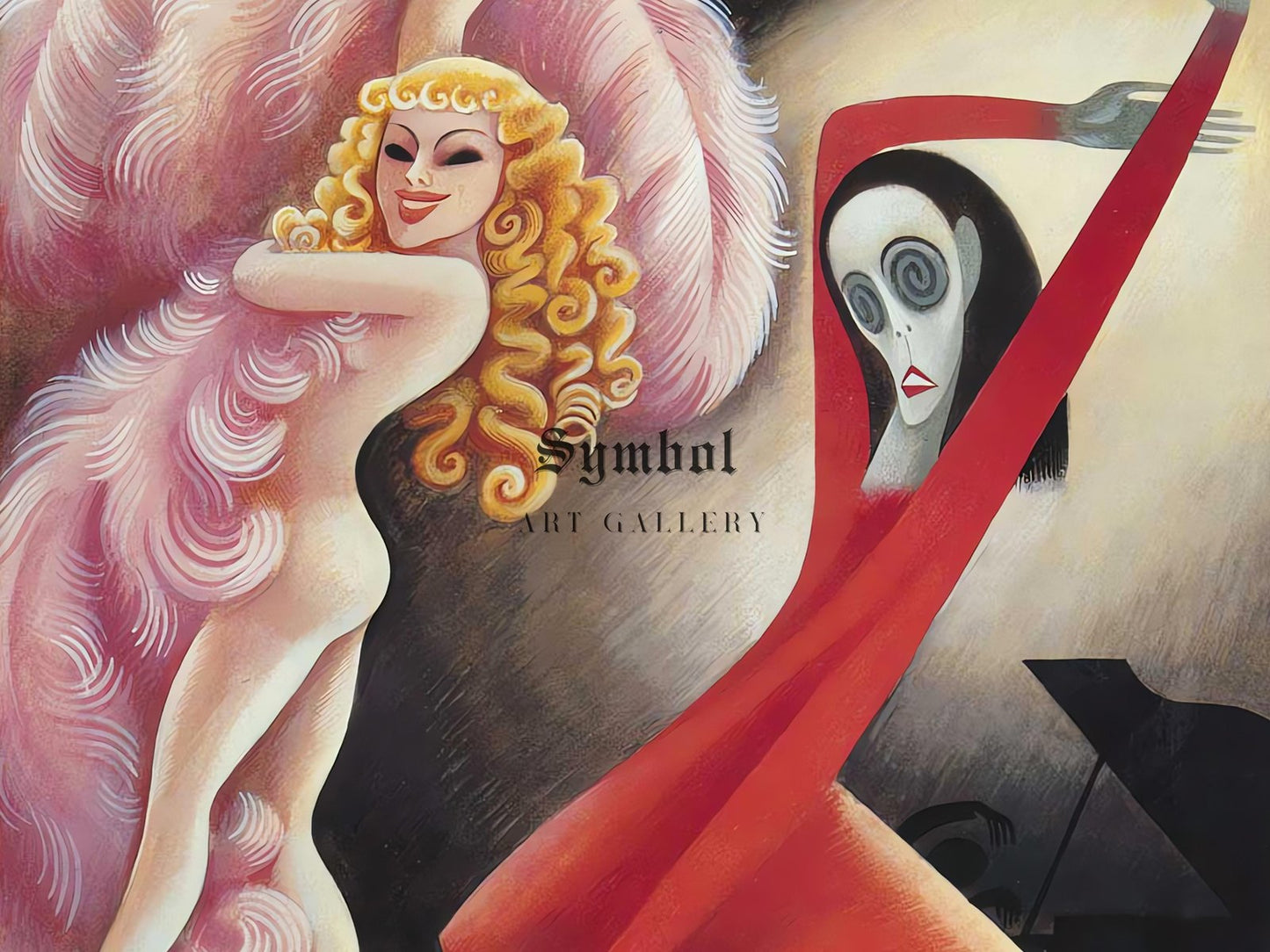 Sally Rand and Martha Graham by Miguel Covarrubias 1934, Art Deco and American Modernism, fine art print