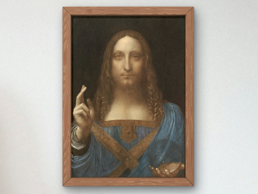 Salvator Mundi by Leonardo da Vinci, 1490, Renaissance, fine art print