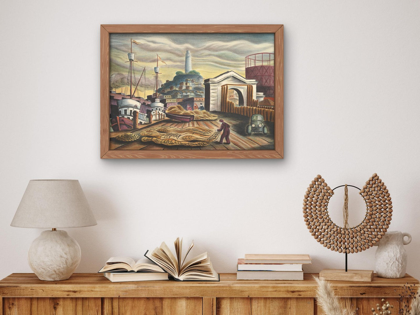 San Francisco Pier by David Paul Chun, 1943, Art Deco and American Modernism, fine art print