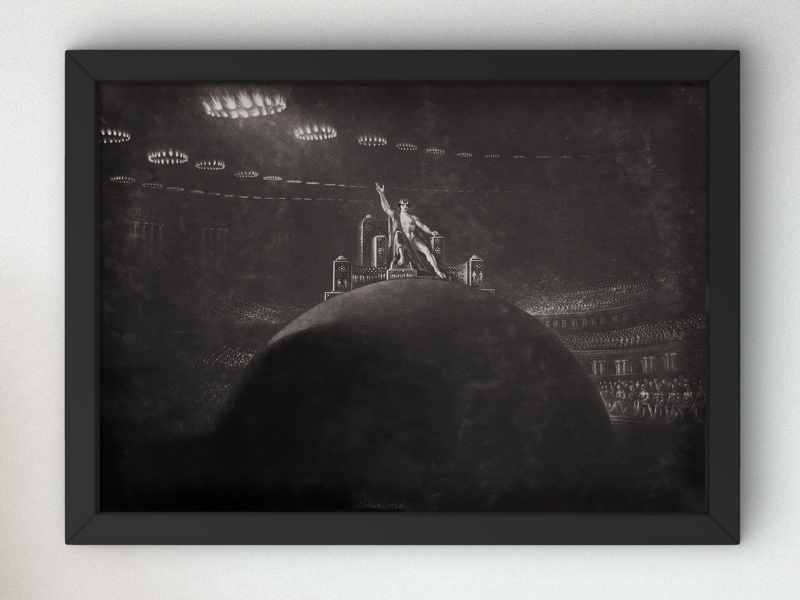 Satan Presiding at the Infernal Council by John Martin, 1827, Romanticism and Classical Landscapes, fine art print