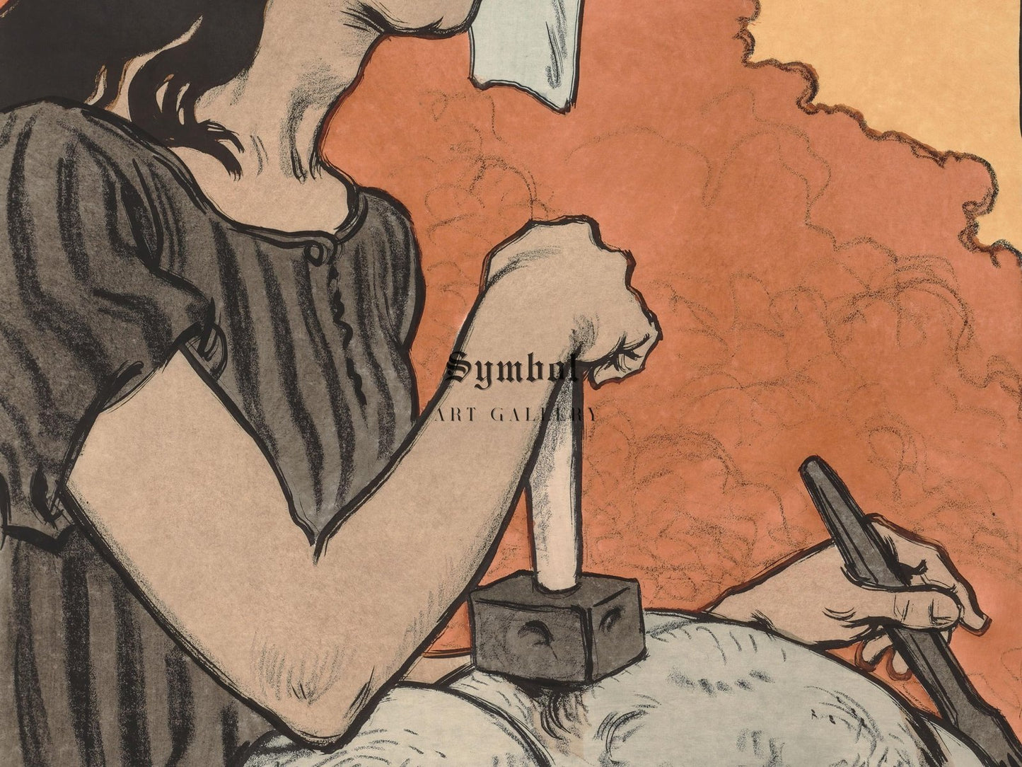 Sculptress by Eugene Grasset, 1897, Art Nouveau and Belle Époque, fine art print