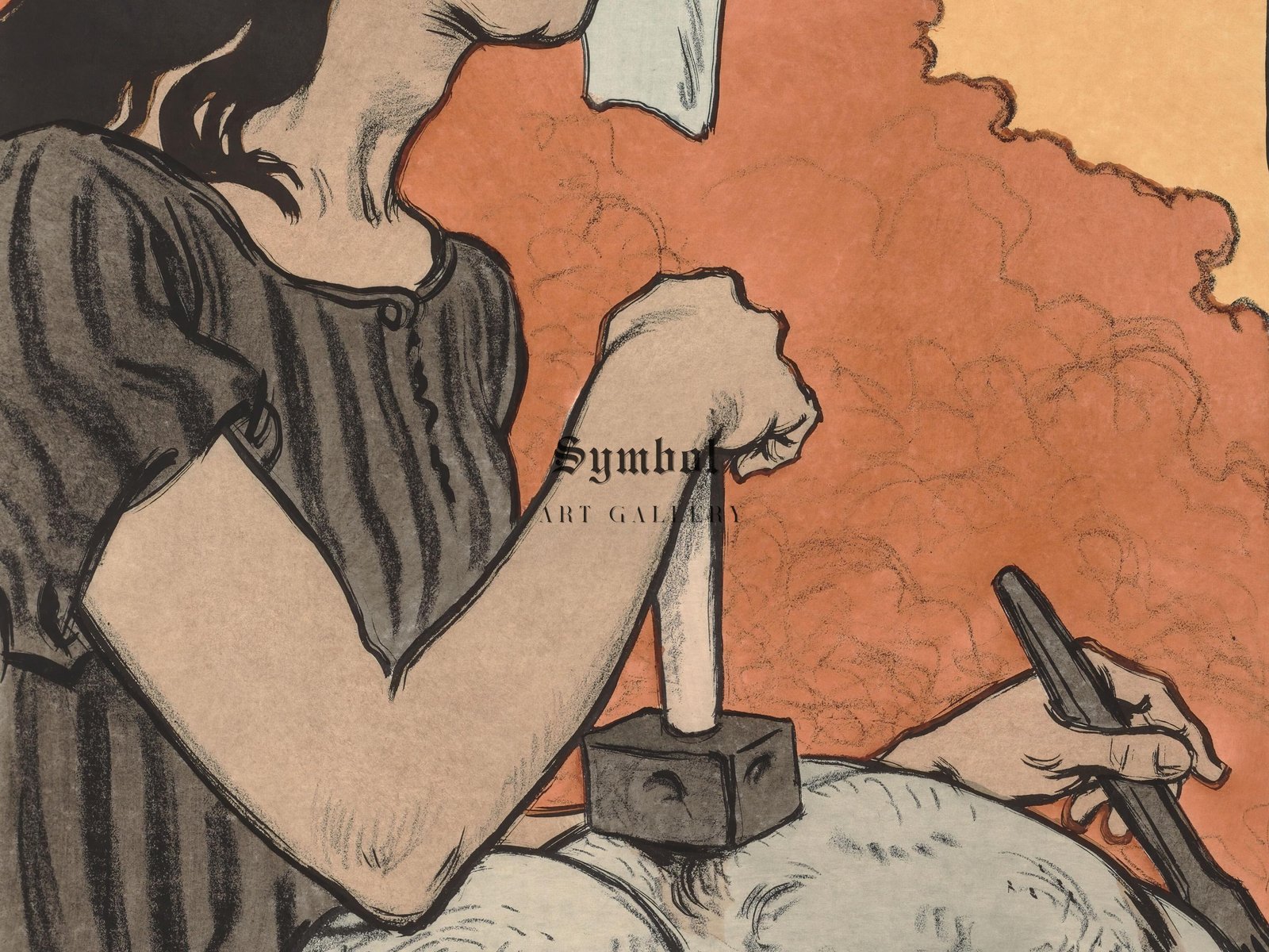 Sculptress by Eugene Grasset, 1897, Art Nouveau and Belle Époque, fine art print
