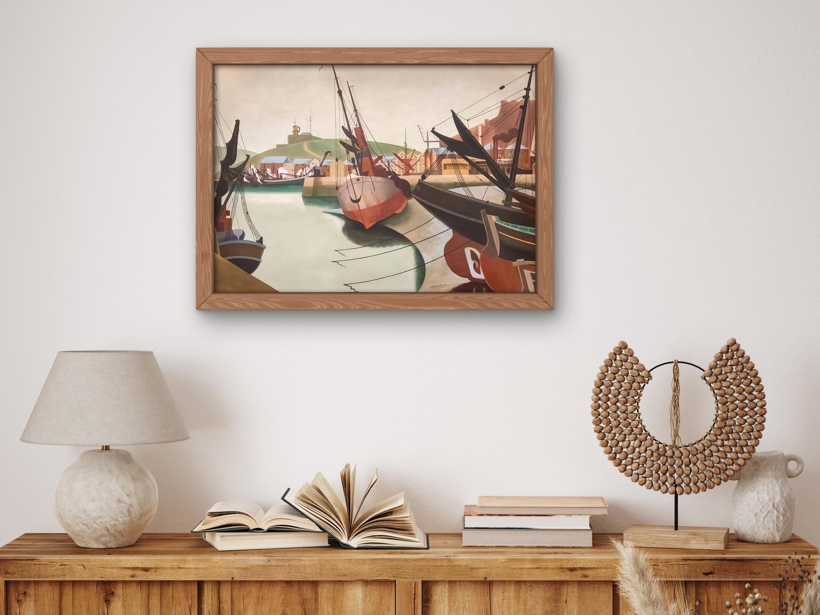 Seaport by Edward Wadsworth, 1923, Art Deco and American Modernism, fine art print