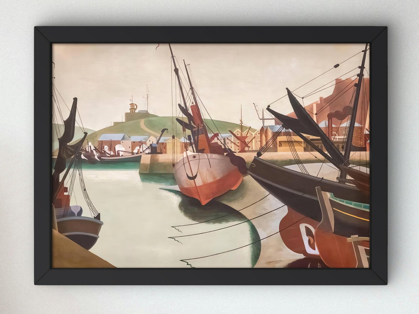Seaport by Edward Wadsworth, 1923, Art Deco and American Modernism, fine art print