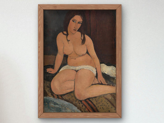 Seated Nude by Amedeo Modigliani, 1917, Expressionism, fine art print