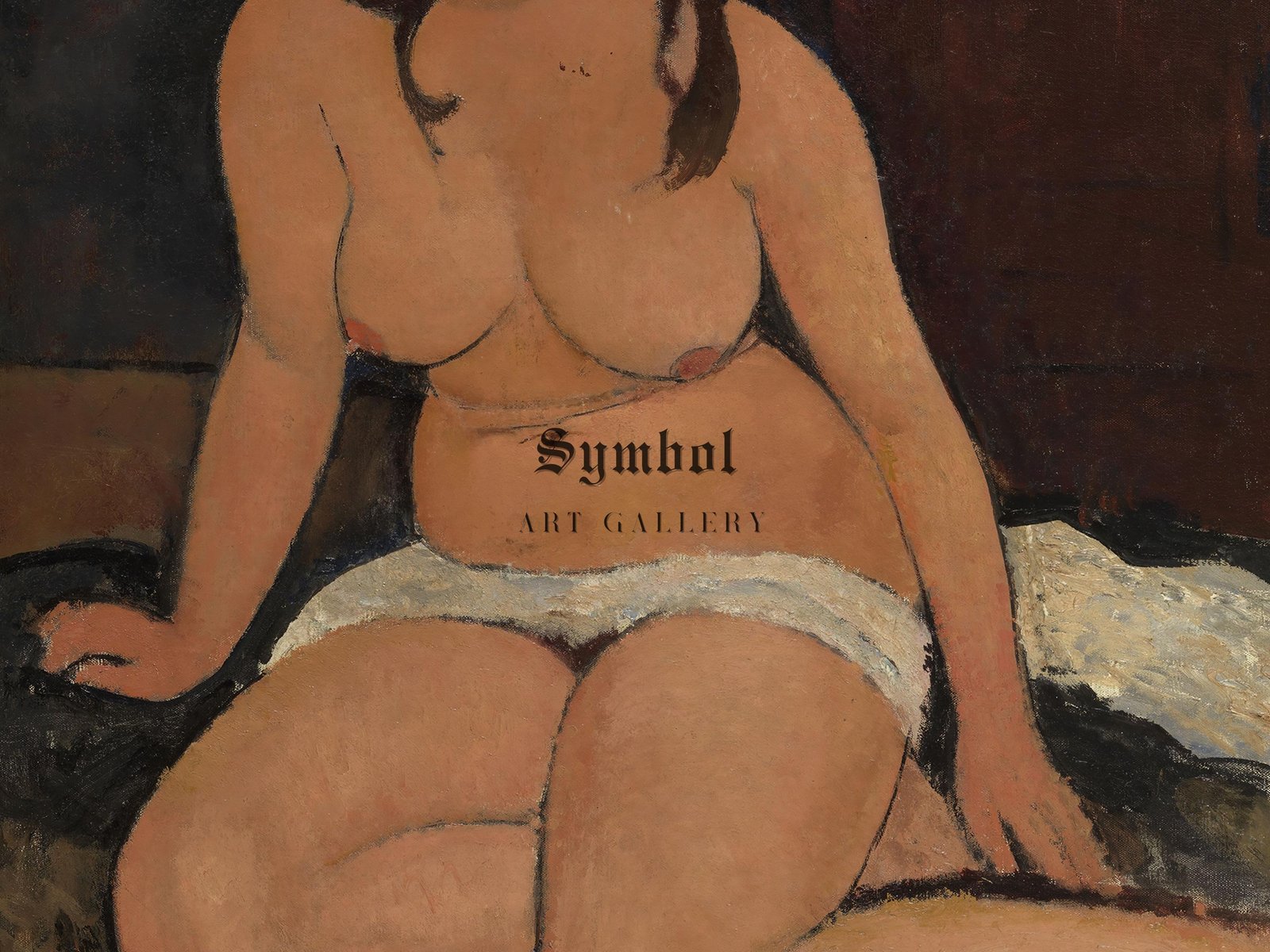 Seated Nude by Amedeo Modigliani, 1917, Expressionism, fine art print