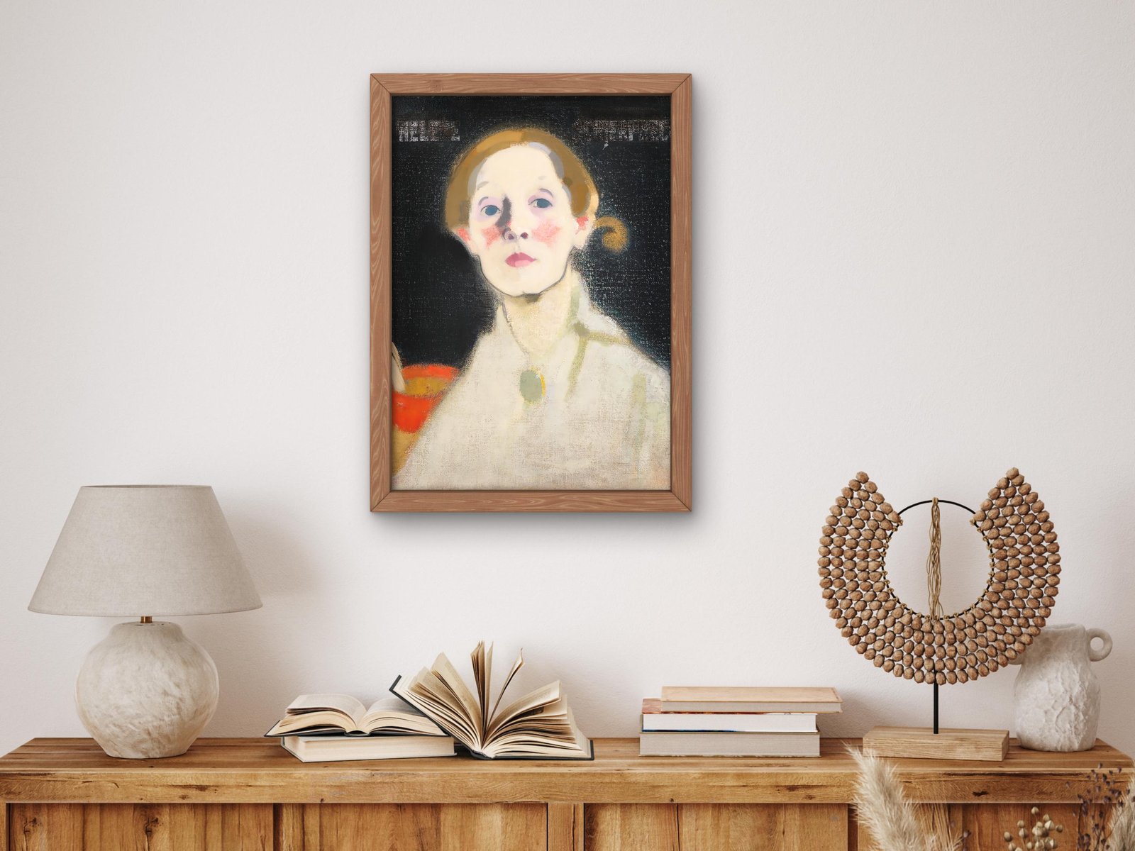 Self-Portrait Black Background by Helene Schjerfbeck, 1915, Expressionism and Fauvism, fine art print
