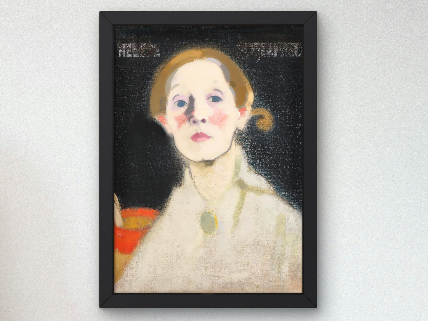 Self-Portrait Black Background by Helene Schjerfbeck, 1915, Expressionism and Fauvism, fine art print