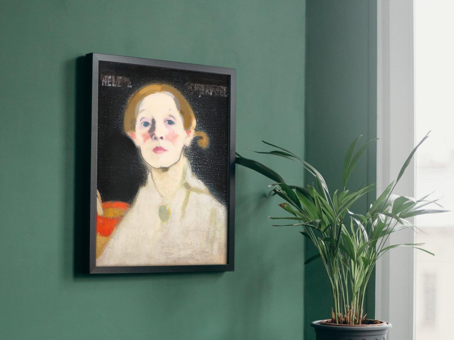 Self-Portrait Black Background by Helene Schjerfbeck, 1915, Expressionism and Fauvism, fine art print
