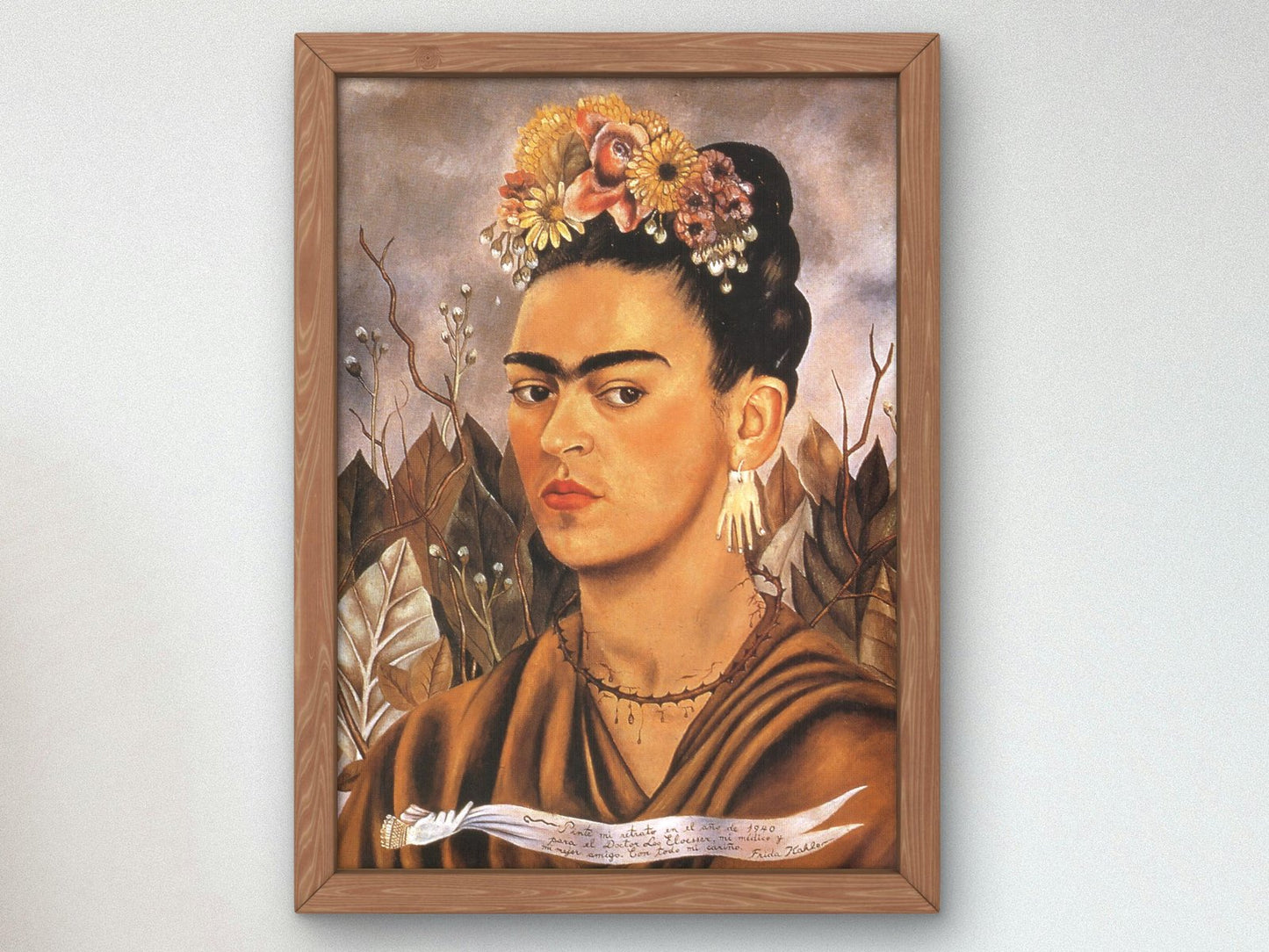 Self Portrait Dedicated to Dr. Eloesser by Frida Kahlo, 1940, Surrealism and Modern Art, fine art print