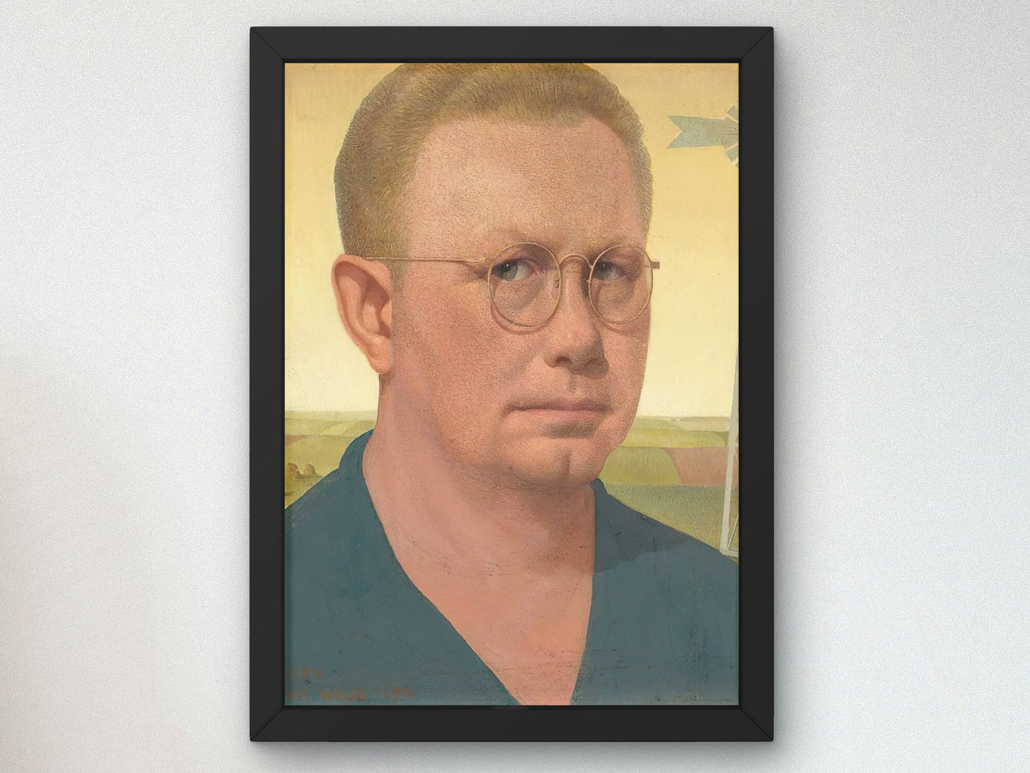 Self-portrait by Grant Wood, 1932, Art Deco and American Modernism, fine art print