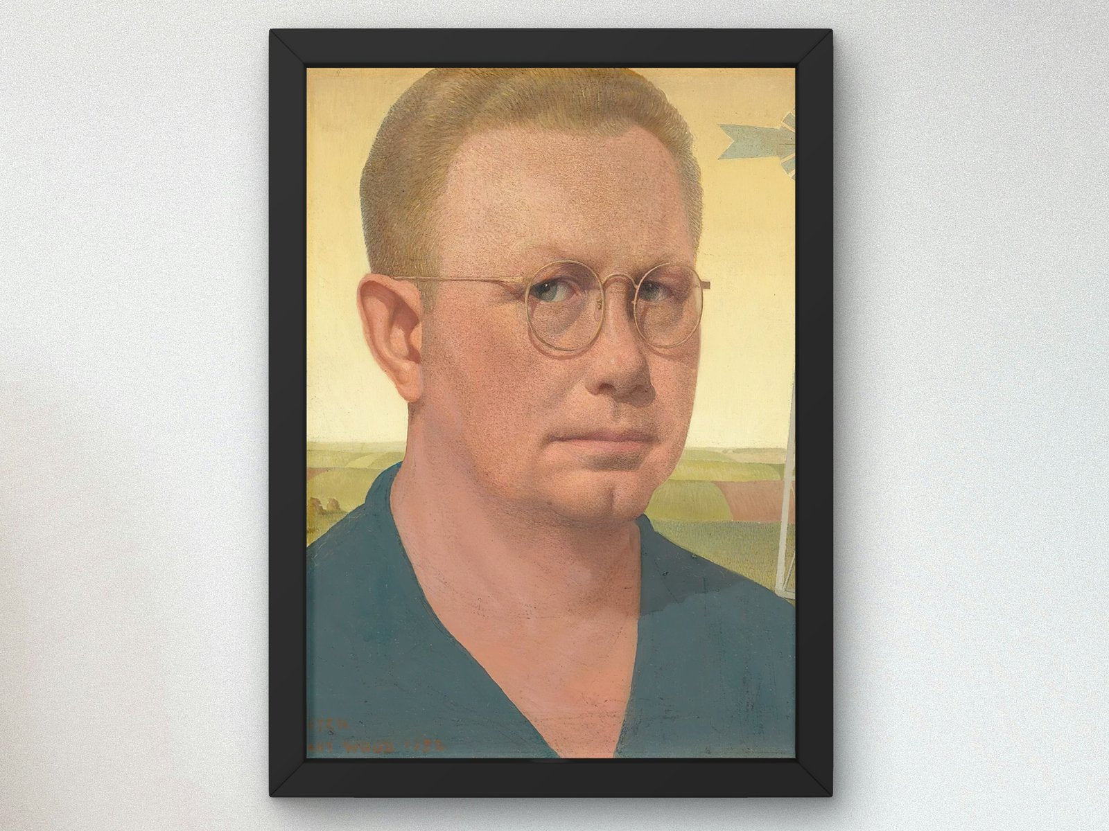 Self-portrait by Grant Wood, 1932, Art Deco and American Modernism, fine art print