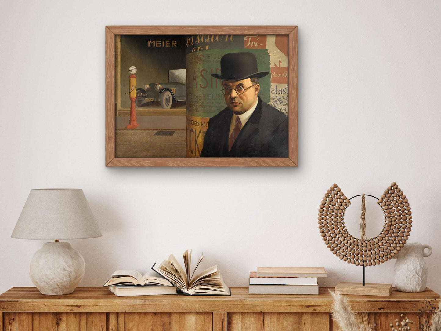 Self Portrait in Front of the Advertising Column by Georg Scholz, 1926, Art Deco and American Modernism, fine art print