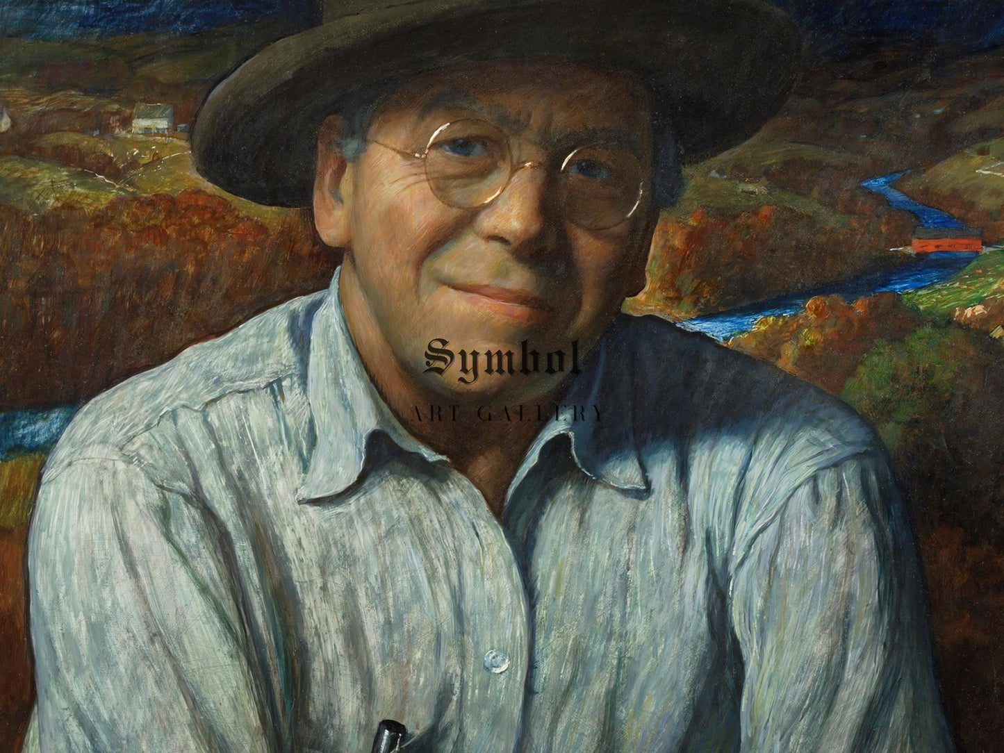 Self-Portrait by N. C. Wyeth, 1940, Art Deco and American Modernism, fine art print
