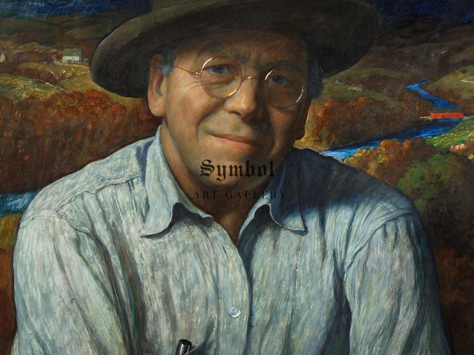 Self-Portrait by N. C. Wyeth, 1940, Art Deco and American Modernism, fine art print