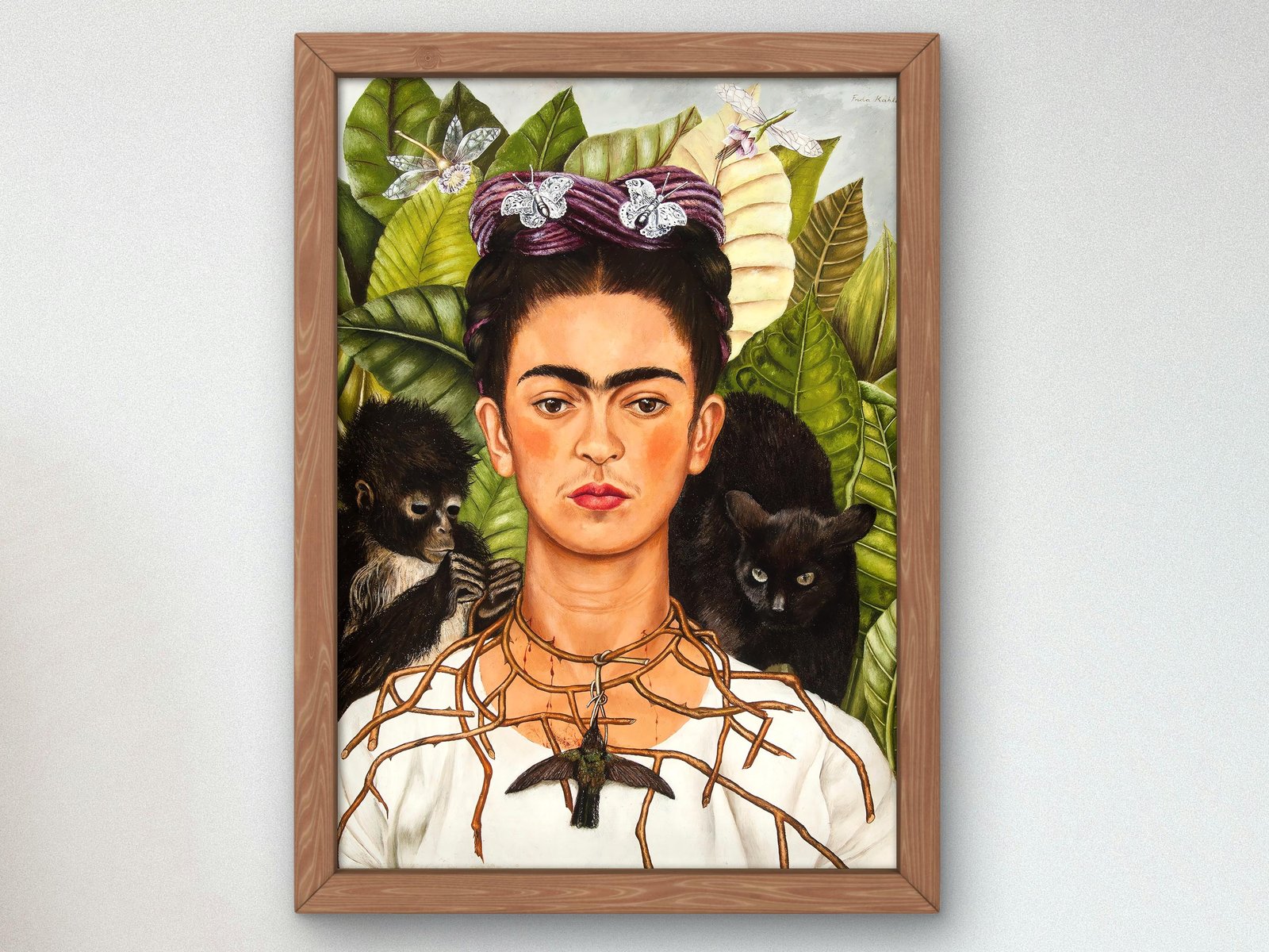 Self Portrait with Black Cat by Frida Kahlo, 1940, Surrealism and Modern Art, fine art print