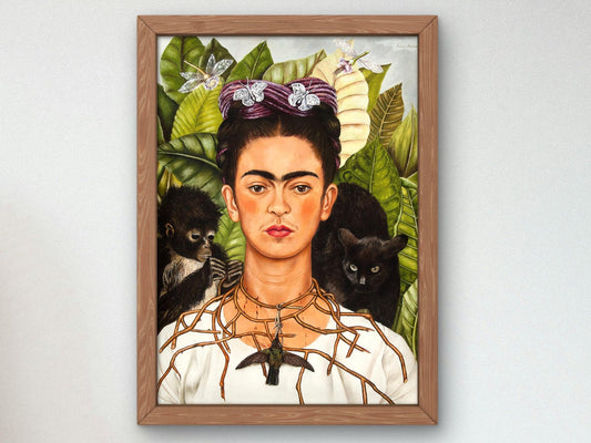 Self Portrait with Black Cat by Frida Kahlo, 1940, Surrealism and Modern Art, fine art print