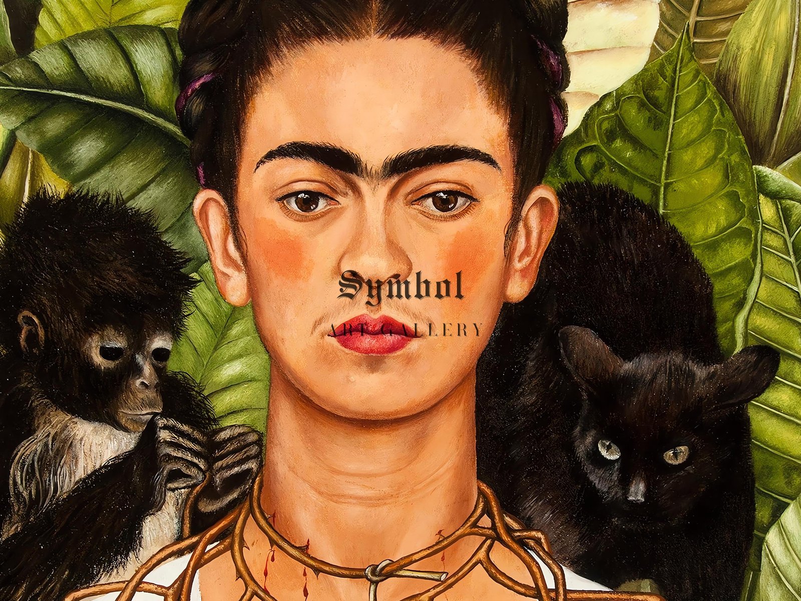 Self Portrait with Black Cat by Frida Kahlo, 1940, Surrealism and Modern Art, fine art print