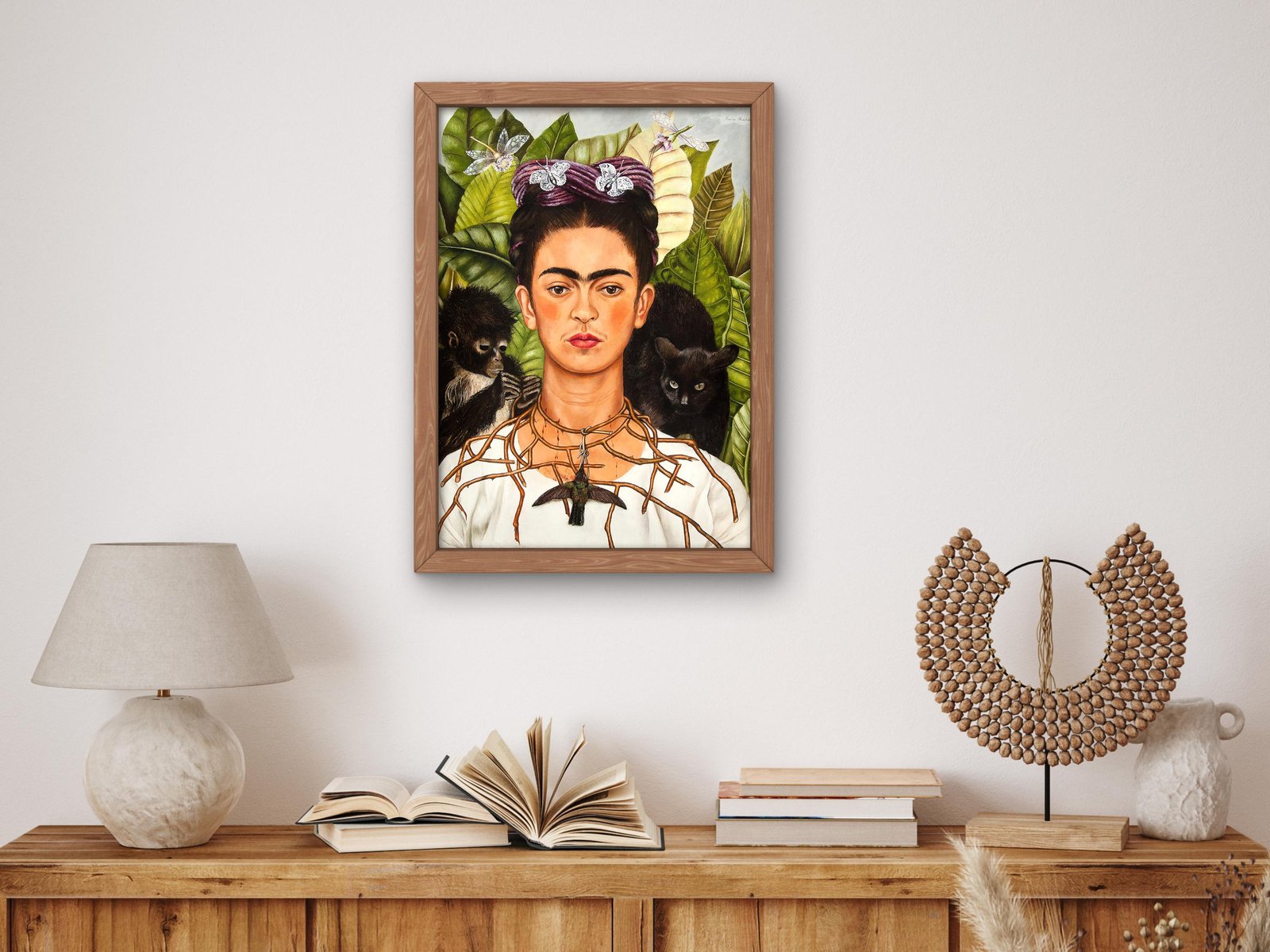 Self Portrait with Black Cat by Frida Kahlo, 1940, Surrealism and Modern Art, fine art print
