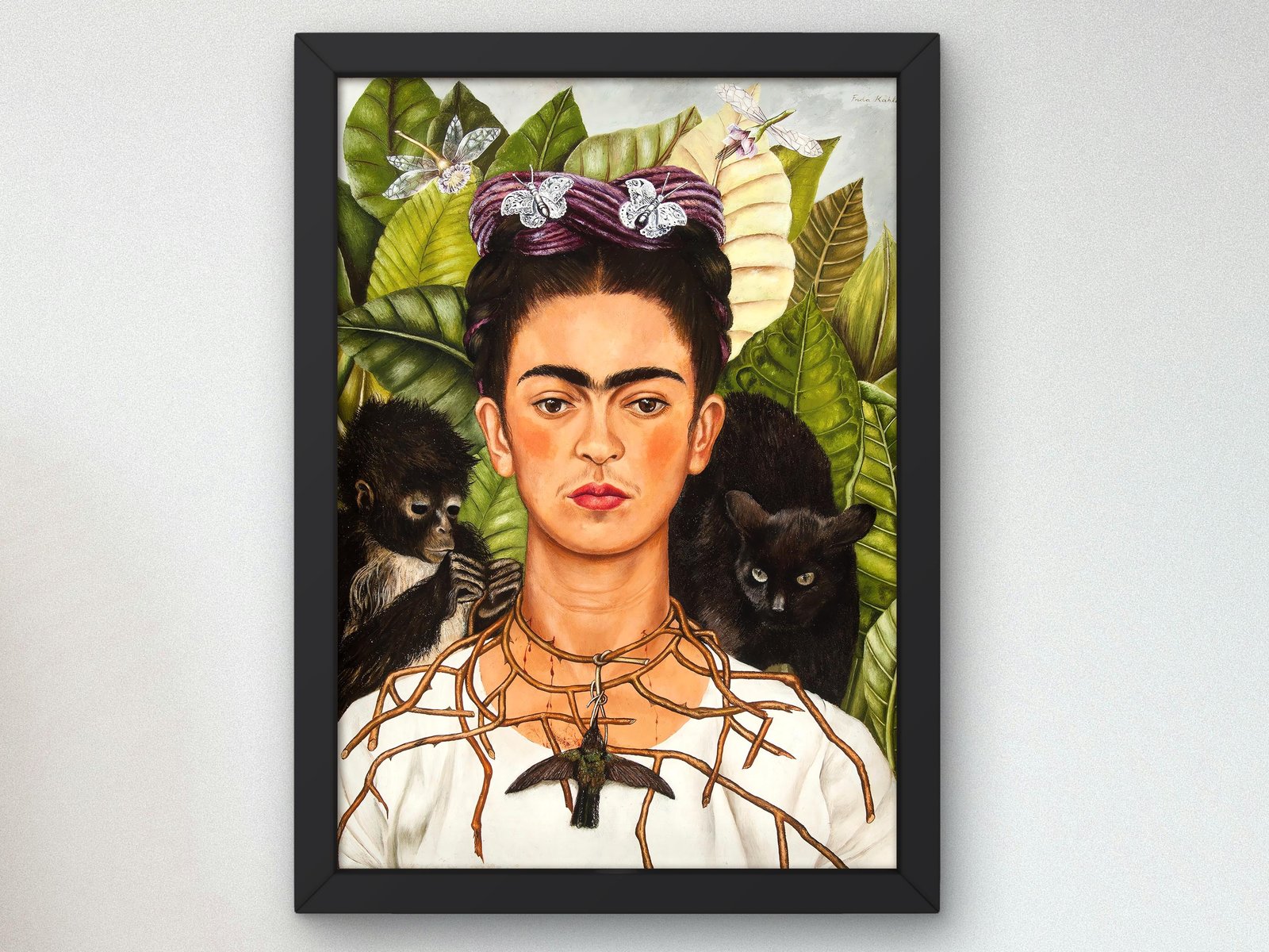 Self Portrait with Black Cat by Frida Kahlo, 1940, Surrealism and Modern Art, fine art print
