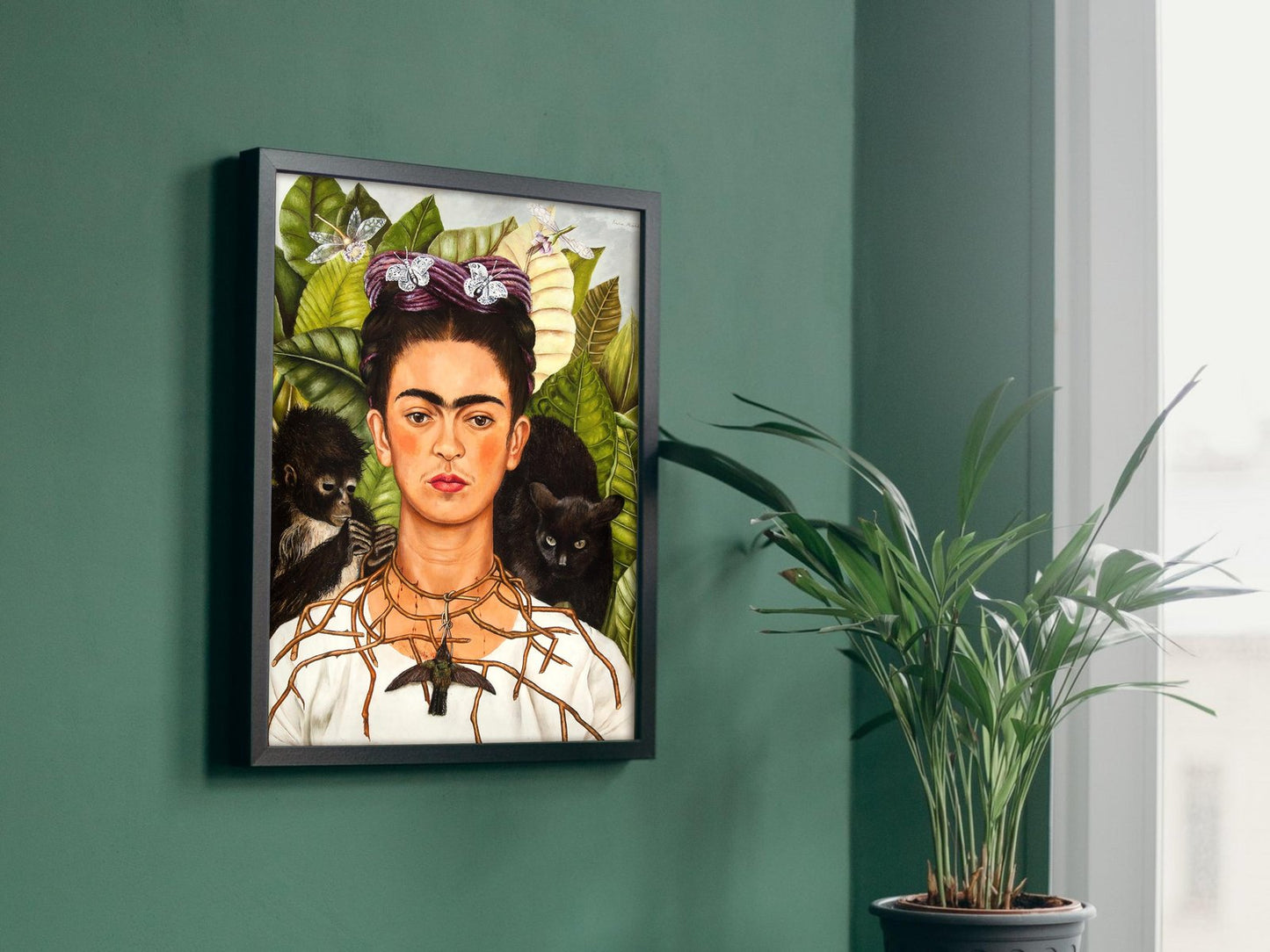 Self Portrait with Black Cat by Frida Kahlo, 1940, Surrealism and Modern Art, fine art print