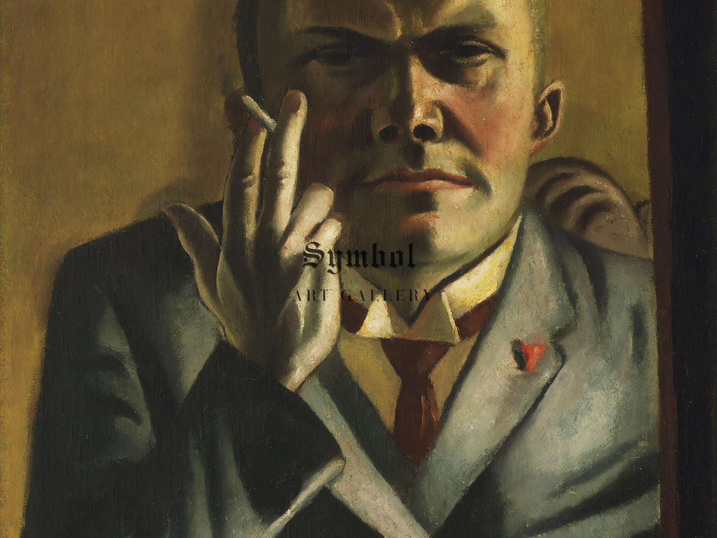Self-Portrait with a Cigarette by Max Beckmann, 1923, Expressionism and Fauvism, fine art print
