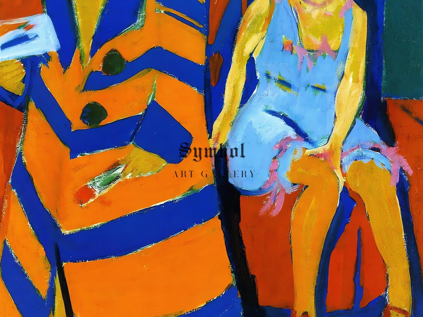 Self-Portrait with a Model by Ernst Ludwig Kirchner, 1910, Expressionism and Fauvism, fine art print