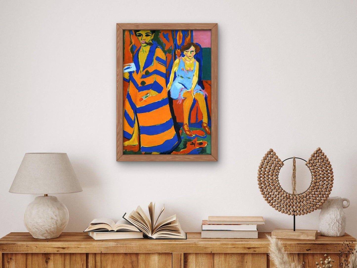 Self-Portrait with a Model by Ernst Ludwig Kirchner, 1910, Expressionism and Fauvism, fine art print