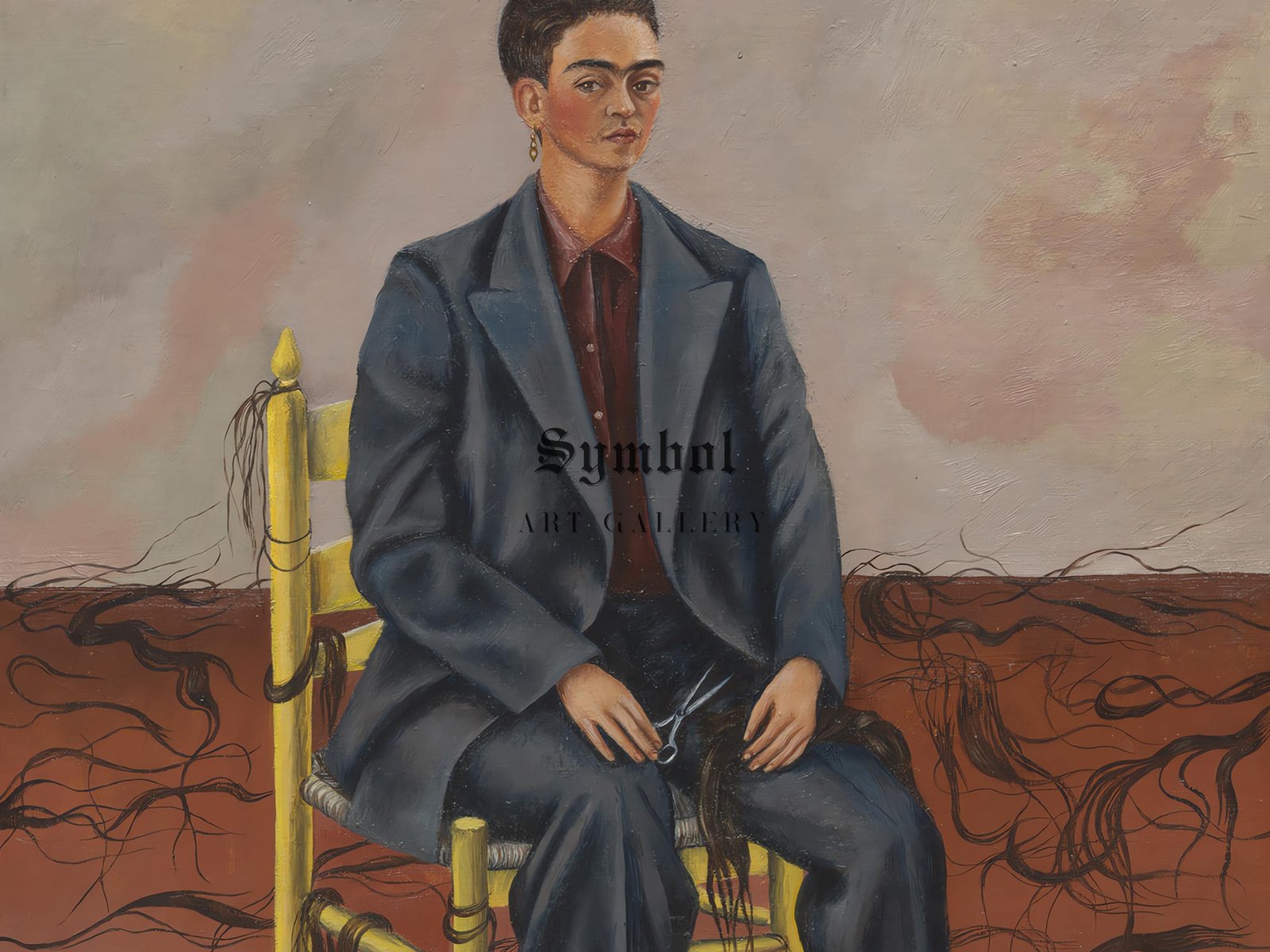Self Portrait with Cropped Hair by Frida Kahlo, 1940, Surrealism and Modern Art, fine art print