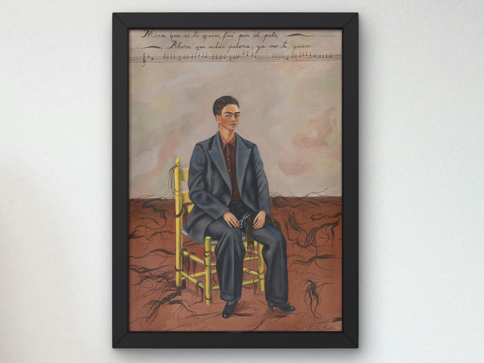 Self Portrait with Cropped Hair by Frida Kahlo, 1940, Surrealism and Modern Art, fine art print